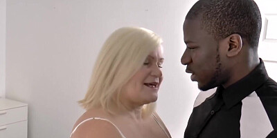 Interracial pleasure with an intense blonde whore in HD
