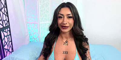 Inked whore Luna Baby feasting on a thick dong in POV