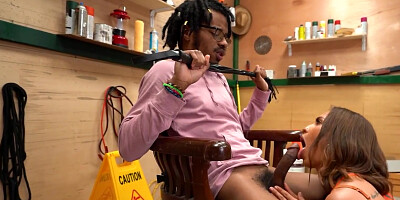 Bitch mommy Kelsi Monroe surprises her black stepson