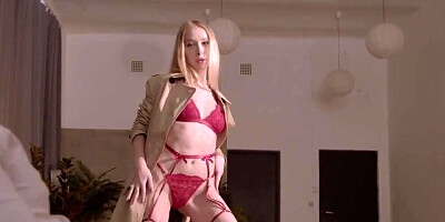 Cock licking blondie is happy to let him do it