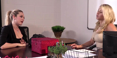 Katie Morgan And Dahlia Sky In Office Lesbians Sissor At Work