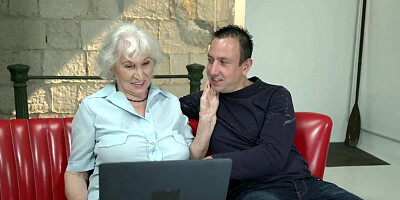 Granny Norma fucked on all fours and she screams A LOT