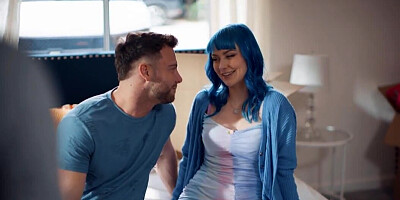 Blue hair girl in blue is going to get dicked down