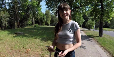 Frenchie with a wet pussy gets fucked in public today