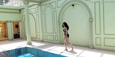 Flawless Sheril Blossom and Sheril's swimming pool teen (18+) action