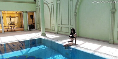 Flawless Sheril Blossom and Sheril's swimming pool teen (18+) action