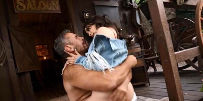 BRAZZERS Exxtra: Busty caucasian cowboy really likes cumshot