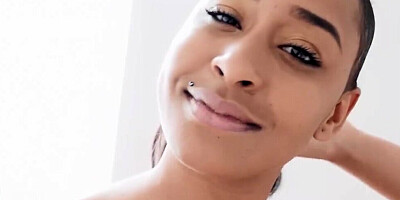 Exotic babe Jazzy Jamison looks cute sucking a fat dick