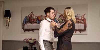 Mature whore fucks her young and gullible lawyer's dick