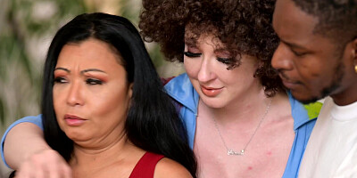 Krystal Davis and Leya Falcon sharing a big black cock