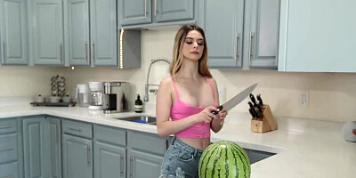 Skinny blonde teen Molly Little's kitty pounded hardcore
