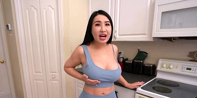 Stepmom with big tits wants his big step boner inside