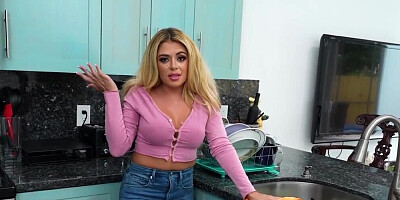 Blonde nanny tastes a fat hard dick before a rough fuck