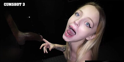 Blonde takes the biggest load in her mouth with hungry greed