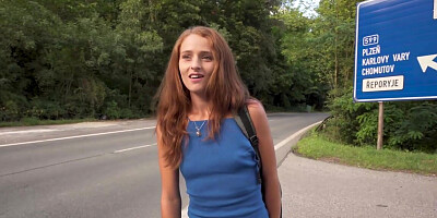 Skinny European teen makes money on a stranger's fat dick