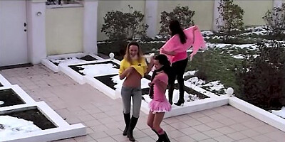 Three eager mouths worship thick cocks without mercy
