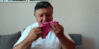 Dude sniffs a teen's panties and she fucks him hard