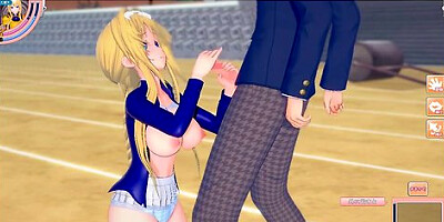 Erotic tryst with a buxom anime beauty