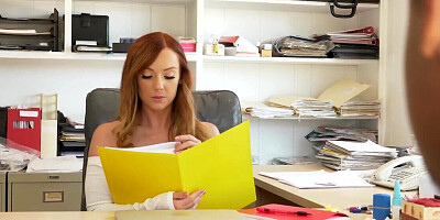 Redheaded gal Dani Jensen takes control of the cock
