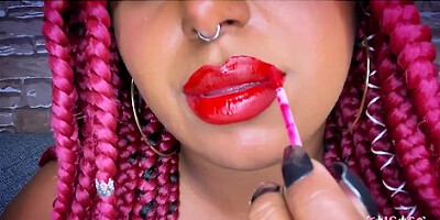 Wet Blowjob With Red Lips