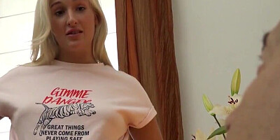 Old dick makes this young blonde whore lose her marbles