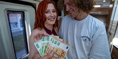 Ginger Cherry Crush Pounded Hard by RV Driver Inside the Rocking BangVan