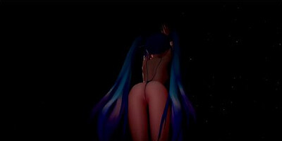 Tight micro bikini glows in fiery 4K fireworks