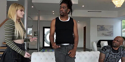 Evie Christian taiking on a couple of big black dicks