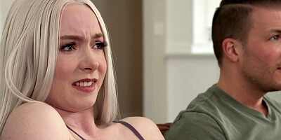 Pale blonde Talia Hanson notices Codey Steele's bulge