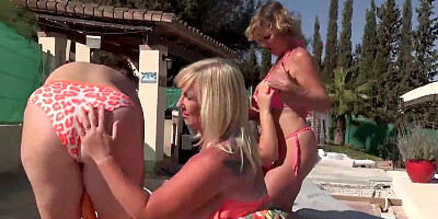 Orgy with old whores who want to devour pussy for real