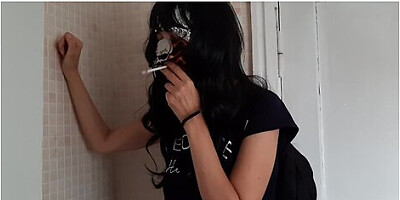 Stranger Biker Girl With A Cigarette Pushed Me Into The Toilet To Lick My Armpits And