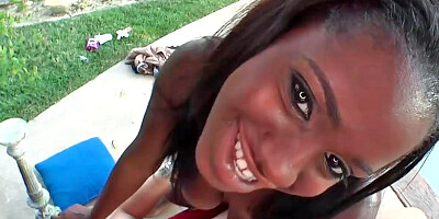 Hot outdoor fucking with a black slut