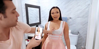 Lucky white stud penetrates the black chick