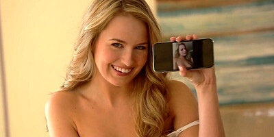 Girl undresses and has carnal fun on her own