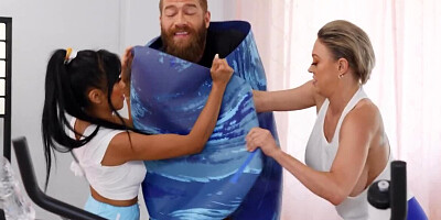 Bearded perv dragged into threeway with wife and Asian trainer