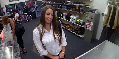 Hot Horny Lady get fucked in pawnshop by a pervy owner
