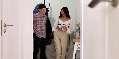 Asian girl having casual sex after the winter date