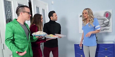 Girl scares guests off and gets humped by the brave guy