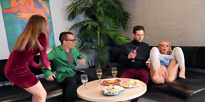 Girl scares guests off and gets humped by the brave guy