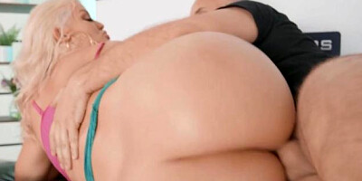 BRAZZERS Exxtra - Bald Julie Cash in panties with Keiran Lee POV doggy fuck