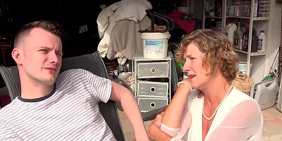 Blonde GILF takes good care of the pale fellow