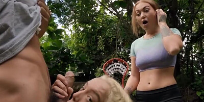 Mimi Monet looks cute and rides hard cock in public