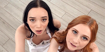 A redhead and a brunette celebrate the 4th of July