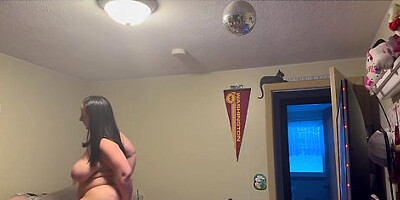 Caught in the act—she finished what I started