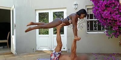 I Finished Up Tearing up My Lithe Ebony Girlfriend After Our Outdoor Yoga Session Got Too Super hot To Treat
