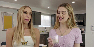 Stepbrother gets to screw two tight-ass girls at once