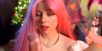 A Young Girl With Pink Hair Appears A Big Cock