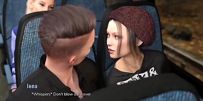 Taboo University - Super hot Punk Woman Gives Me a Hj Inwards a Public Bus - THREE DIMENSIONAL Porno Games