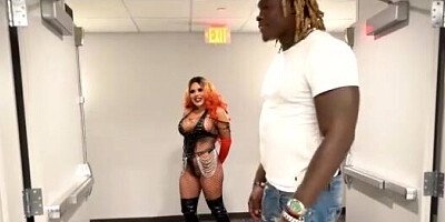Flashy dresser gets fucked by a BBC at IndustryInvaders