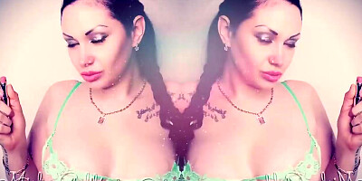 Mesmerizing eye contact & lips & titties & Jerk Off Instructions